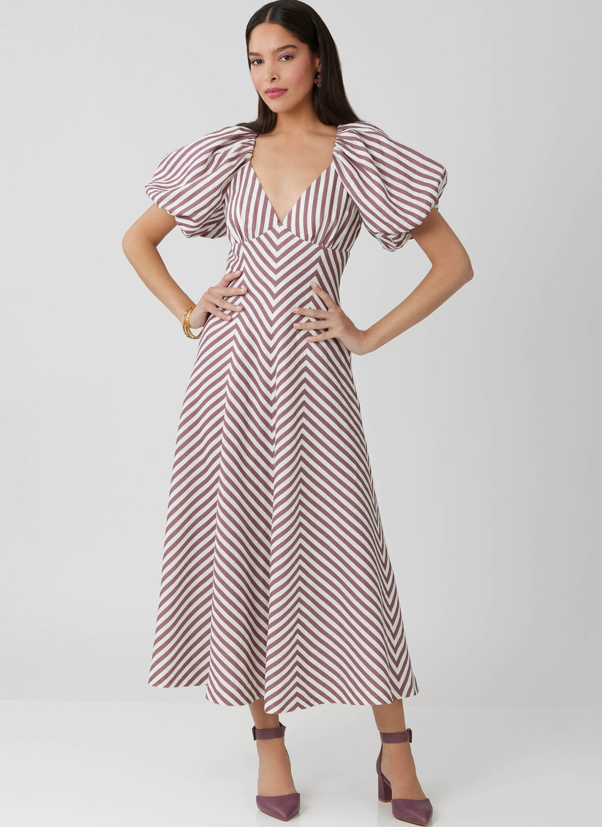 McCall's M8649 sewing pattern envelope showing fit and flare dress designs