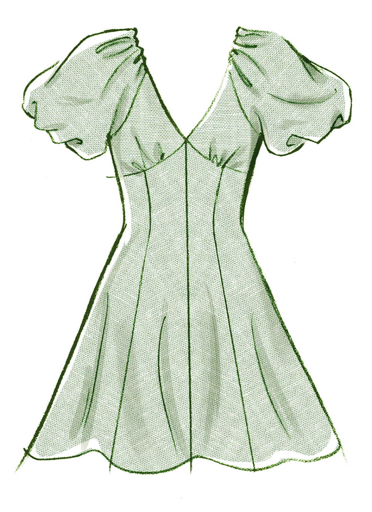 McCall's M8649 sewing pattern envelope showing fit and flare dress designs