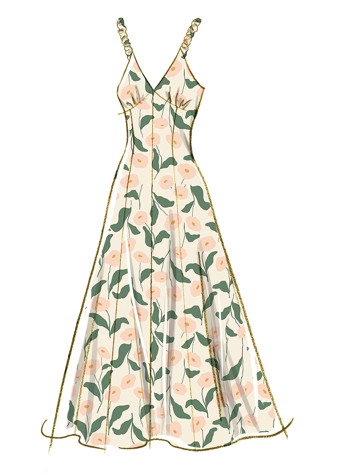McCall's M8649 sewing pattern envelope showing fit and flare dress designs