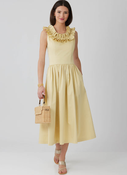 McCall's M8650 sewing pattern envelope showing princess seam dress designs