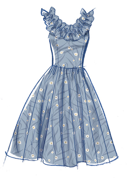 McCall's M8650 sewing pattern envelope showing princess seam dress designs