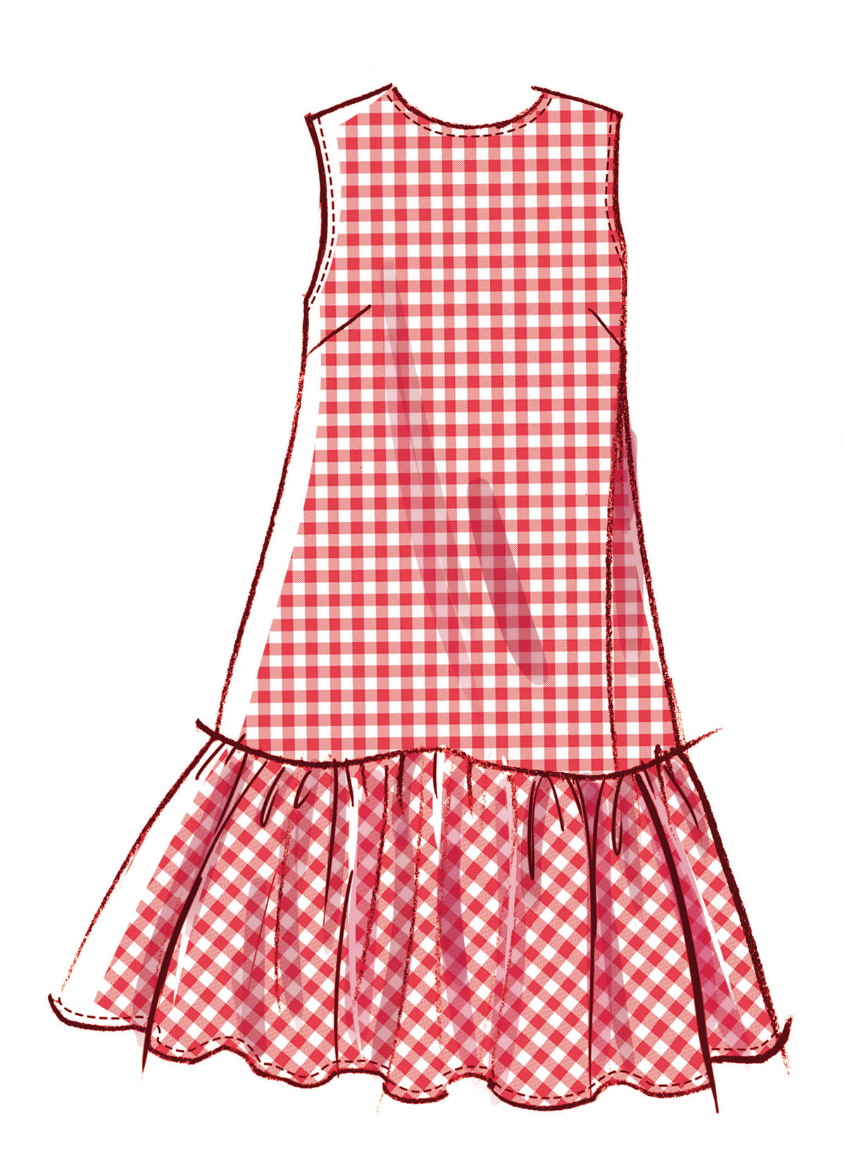 McCall's M8651 sewing pattern envelope showing drop-waist mini dress designs