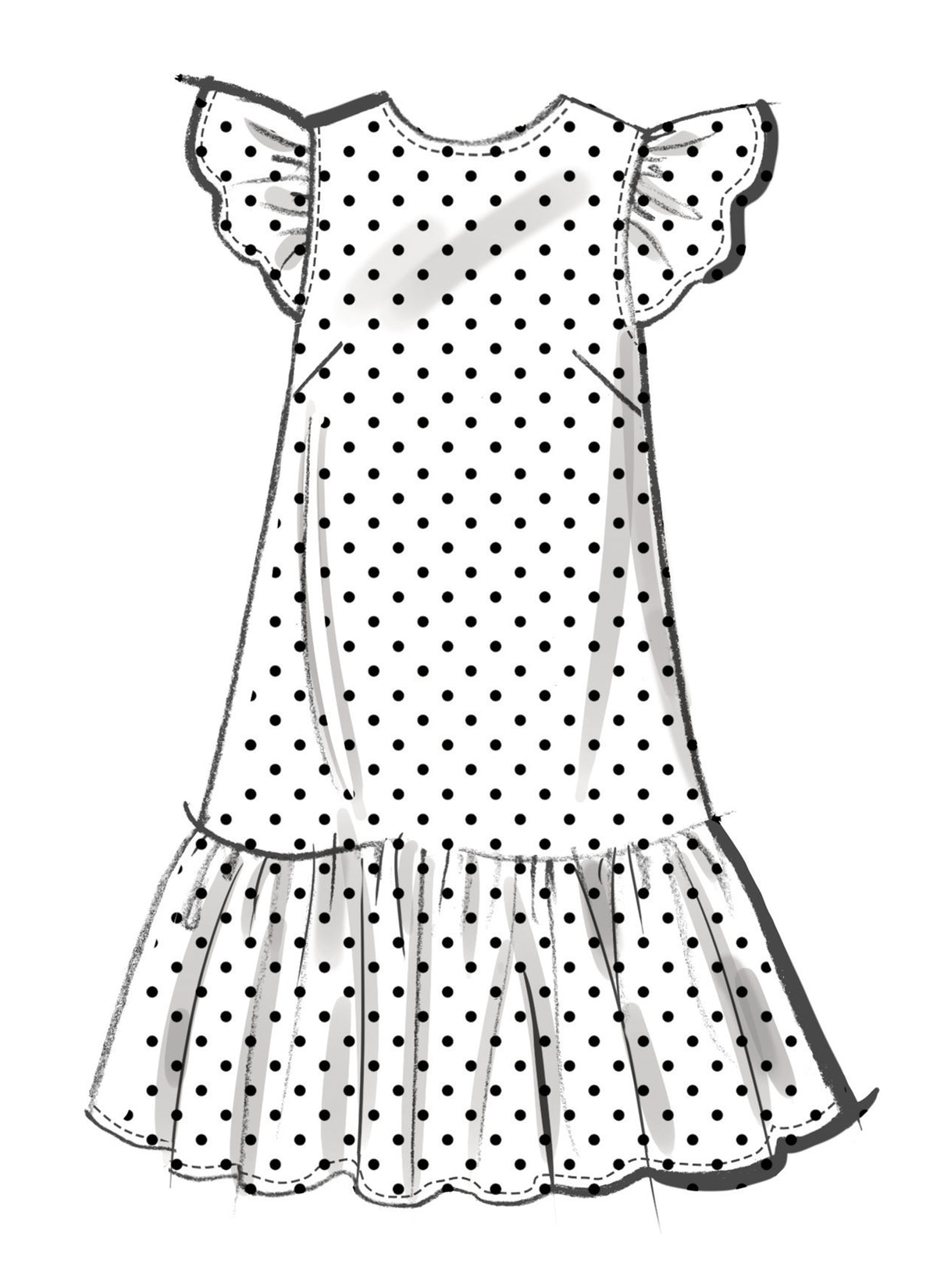 McCall's M8651 sewing pattern envelope showing drop-waist mini dress designs