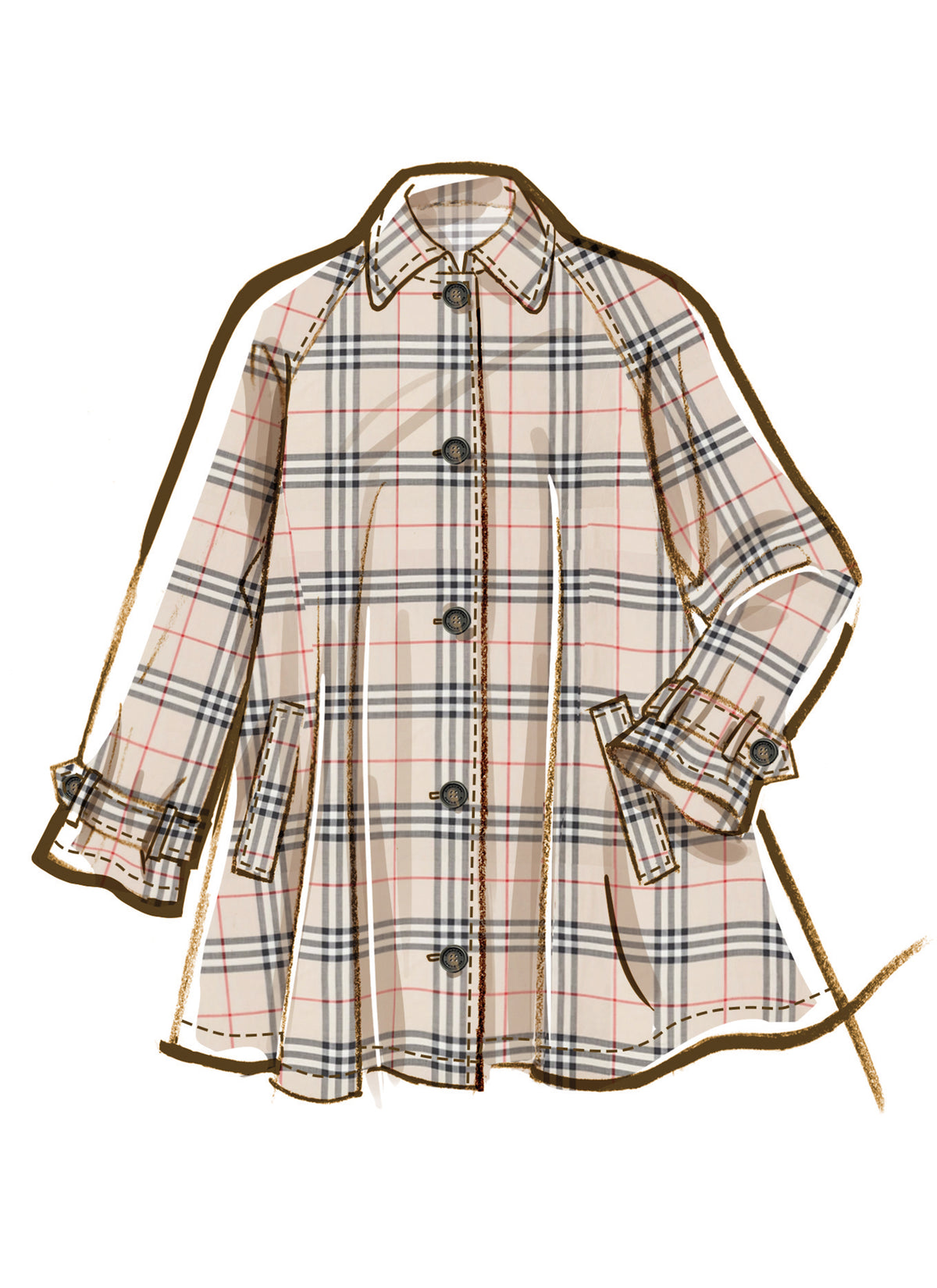 McCall's M8655 sewing pattern envelope showing swing trench coat designs