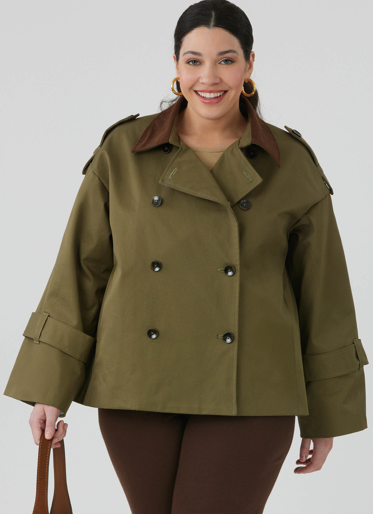 McCall's M8656 sewing pattern envelope showing cropped trench jacket designs