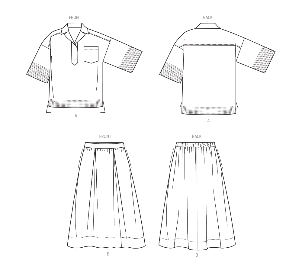McCall's M8662 sewing pattern envelope showing oversized collared top designs