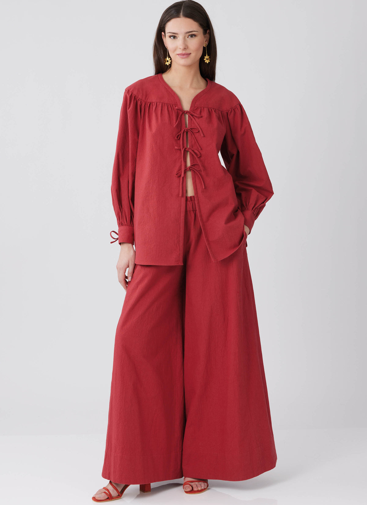 McCall's M8663 sewing pattern envelope showing relaxed sleepwear shirt designs