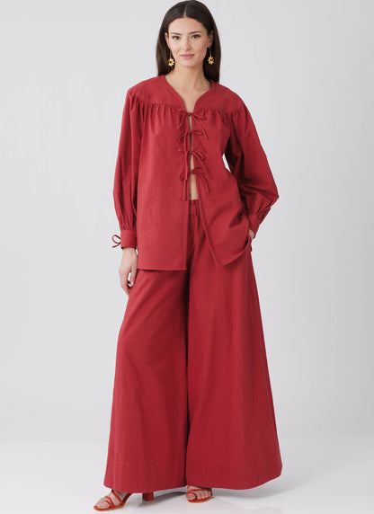 McCall's M8663 sewing pattern envelope showing relaxed sleepwear shirt designs