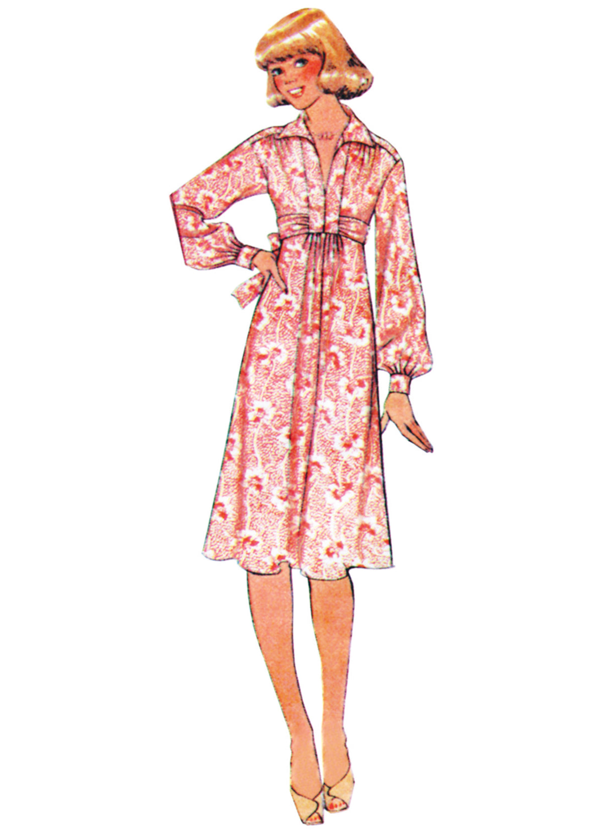 McCall's M8667 sewing pattern envelope showing vintage 1970s dress and top designs
