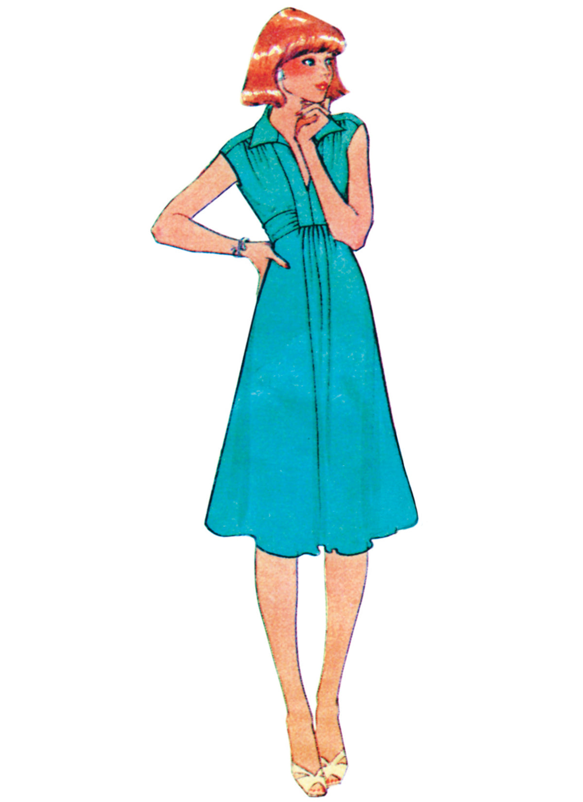 McCall's M8667 sewing pattern envelope showing vintage 1970s dress and top designs