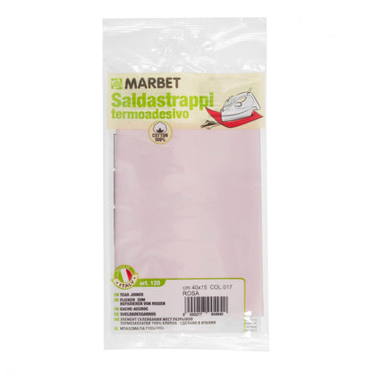 Marbet iron-on mending fabric in pink, 40 x 15cm