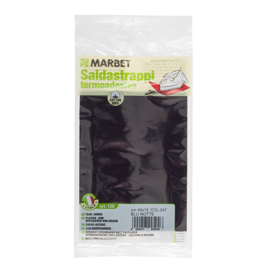 Marbet iron-on mending fabric in navy, 40 x 15cm