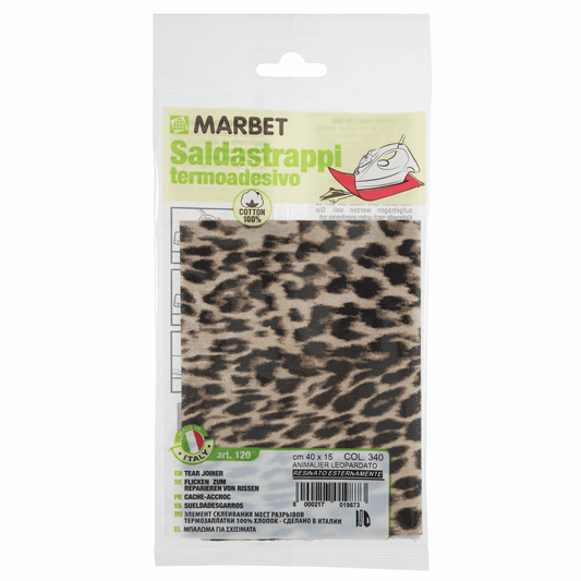 Marbet Leopard Print Iron-on Mending Fabric - 40 x 15cm