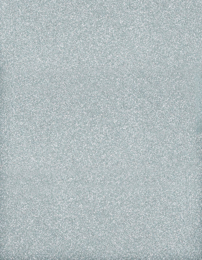 Piece of silver light blue glitter stretch jersey iron-on fabric
