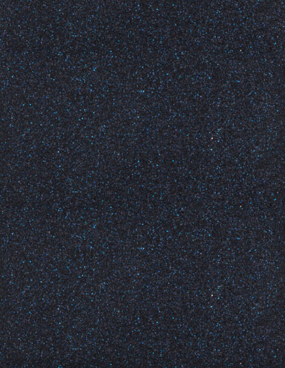Piece of night blue glitter stretch jersey iron-on fabric