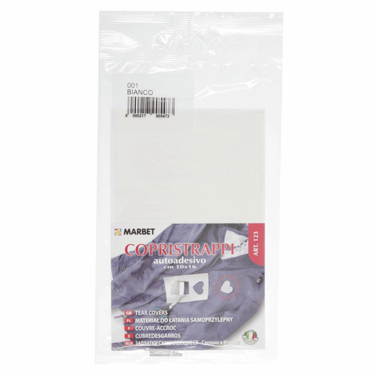 Marbet White Self-Adhesive Fabric Repair - 16 x 10cm
