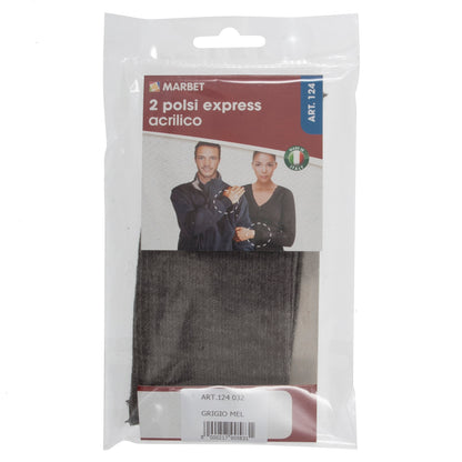 Pair of dark grey marl knitted ribbed replacement cuffs