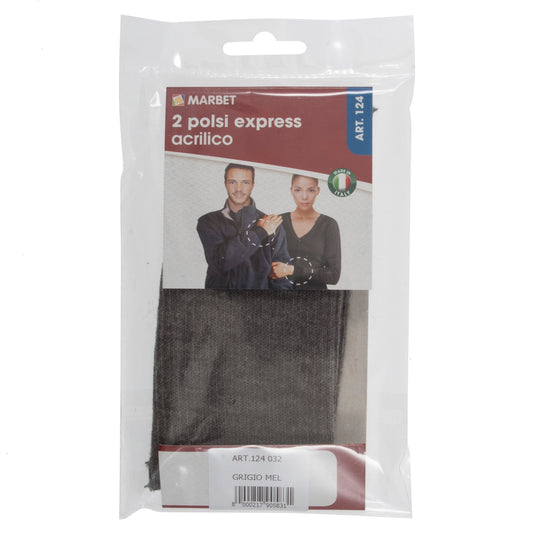 Pair of dark grey marl knitted ribbed replacement cuffs