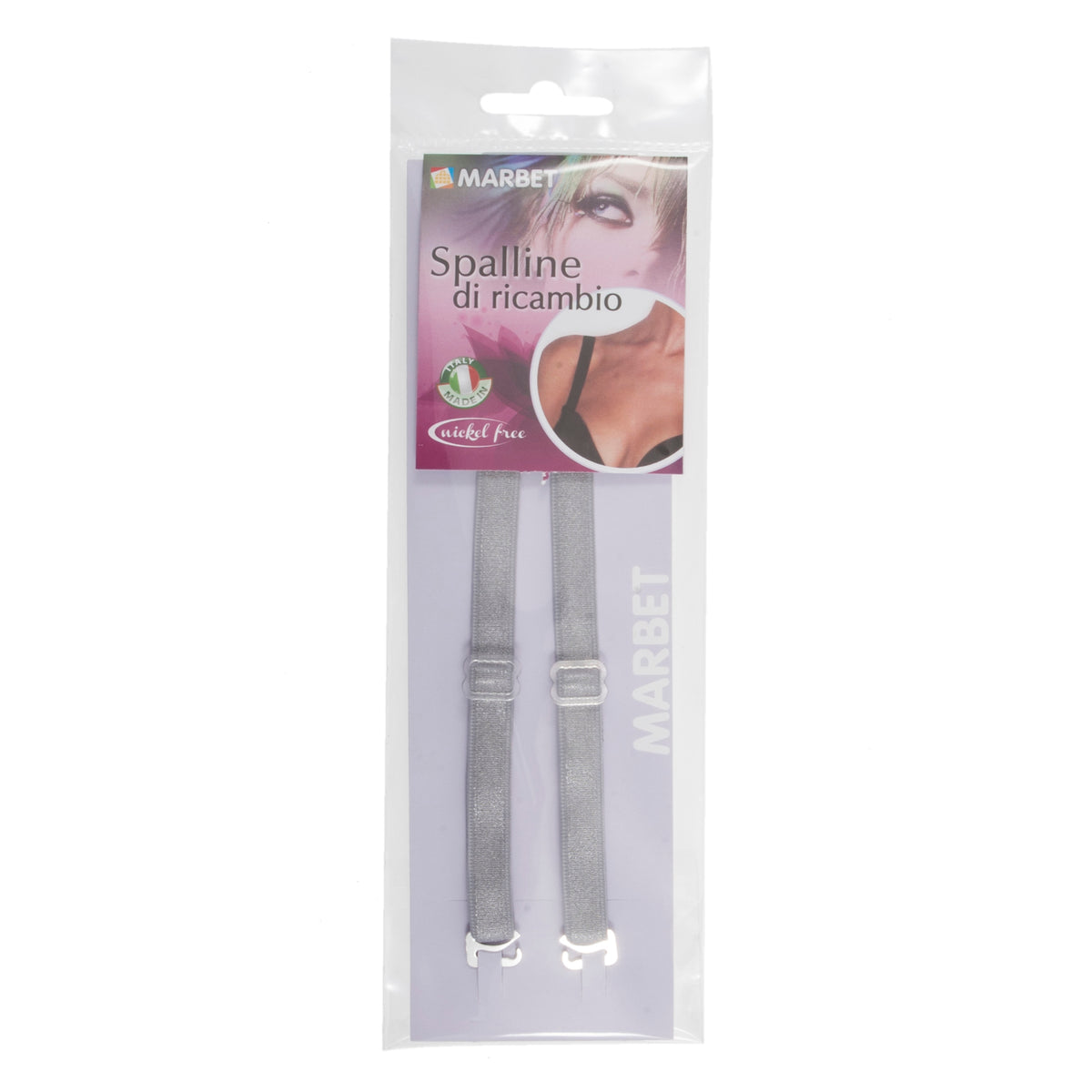 Pair of silver removable bra straps