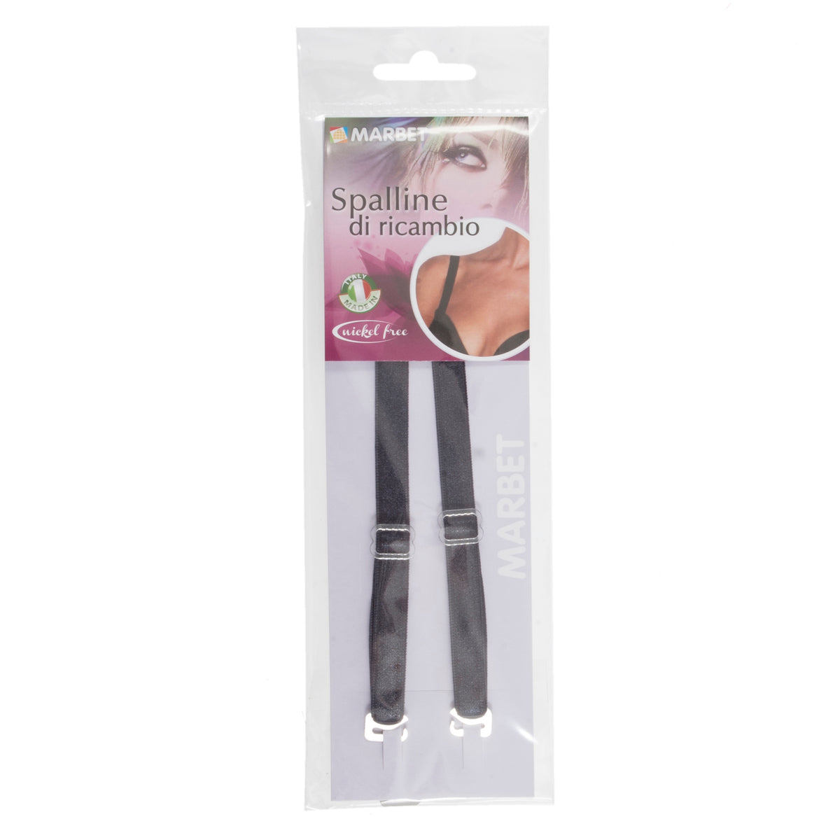 Pair of dark grey removable bra straps