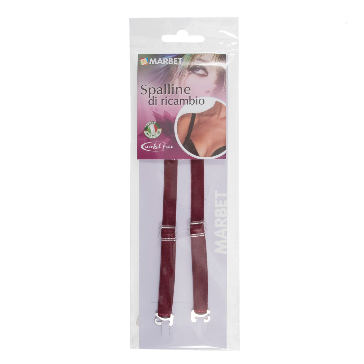 Pair of neon pink removable bra straps