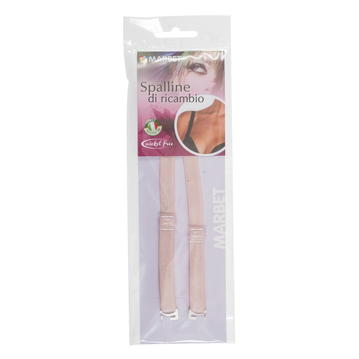 Pair of light pink removable bra straps