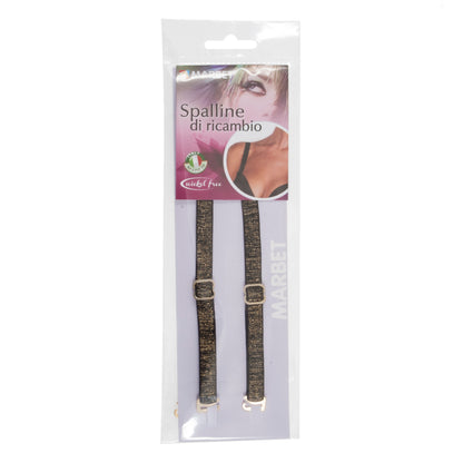 Pair of black lurex removable bra straps