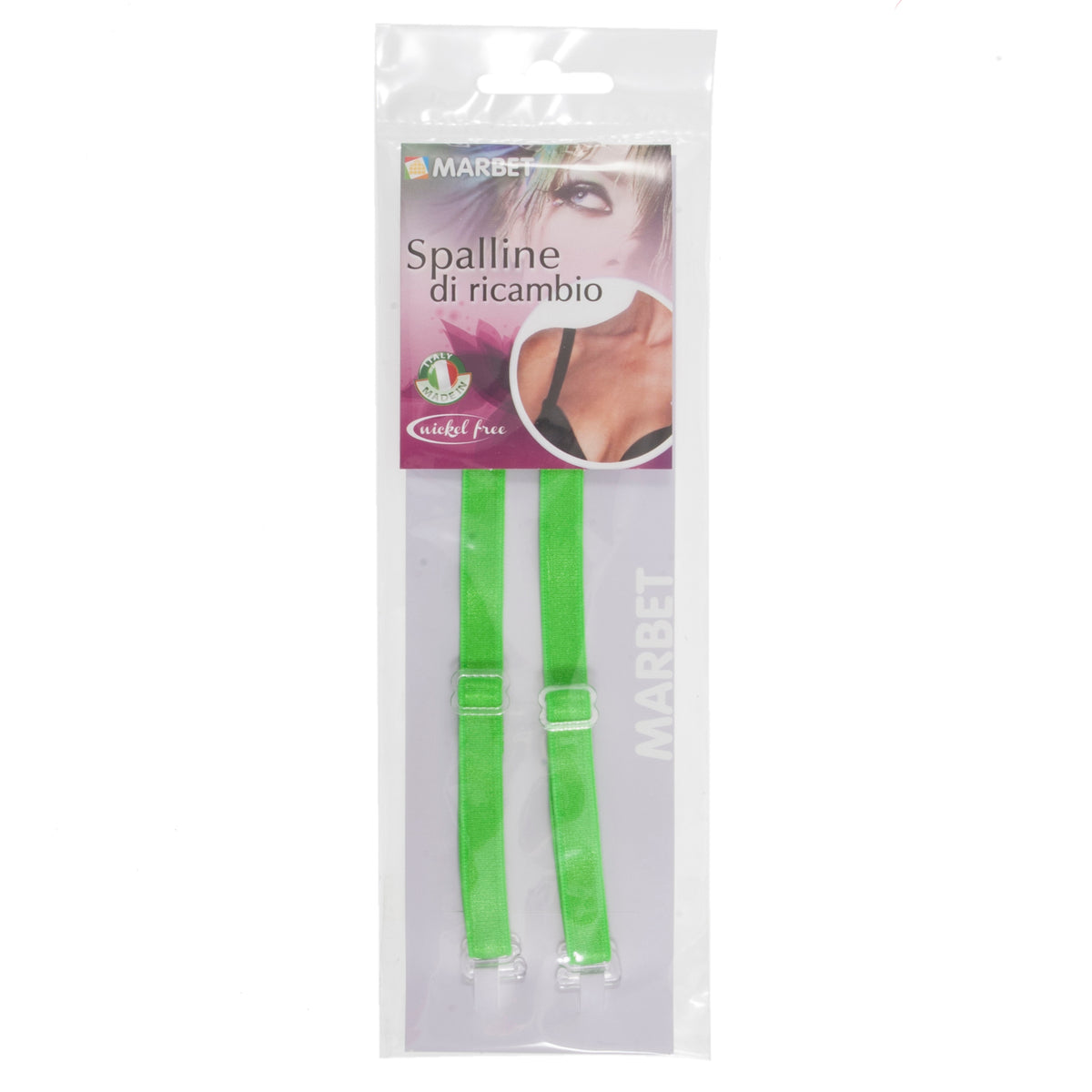 Pair of neon green removable bra straps