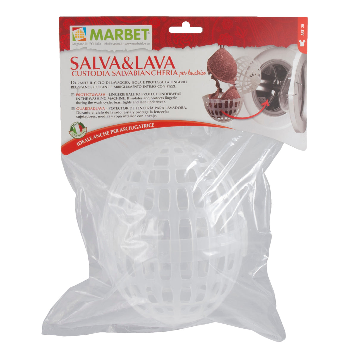 Large clear plastic lingerie wash ball