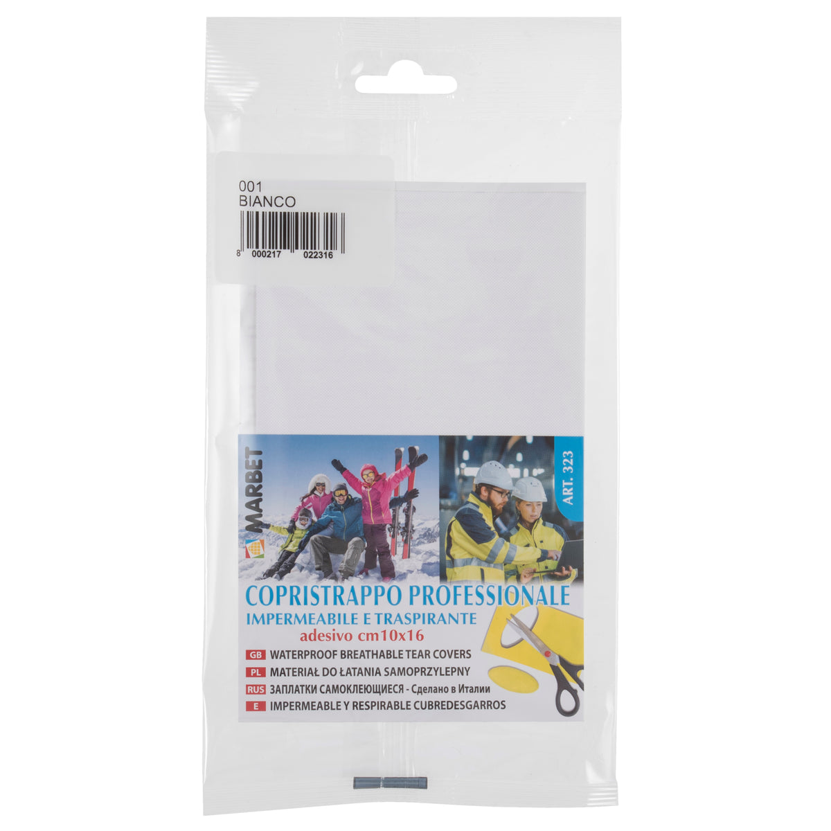 White rectangular self-adhesive waterproof repair patch