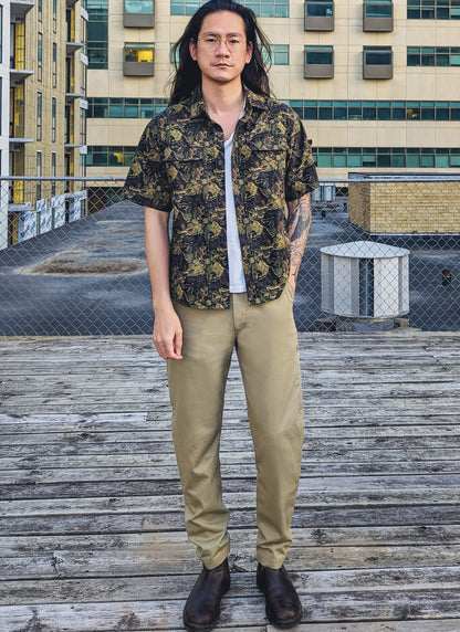 McCall's ME2056 sewing pattern envelope showing the men's oversized short sleeve shirt designs
