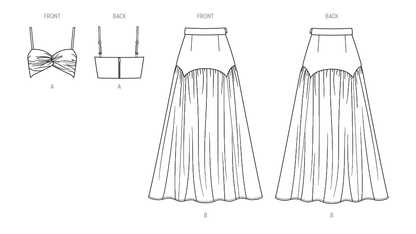 McCall's ME2073 sewing pattern envelope showing the twist front crop top