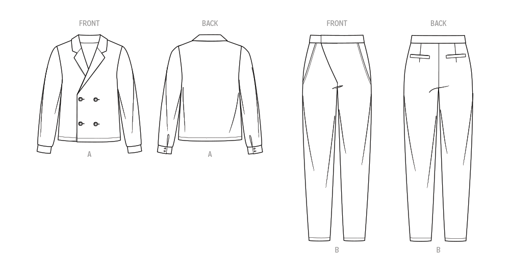 McCall's ME2079 sewing pattern envelope showing the double breasted shirt