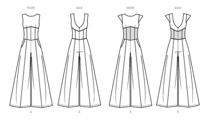 McCall's ME2082 sewing pattern envelope showing the corset style jumpsuit