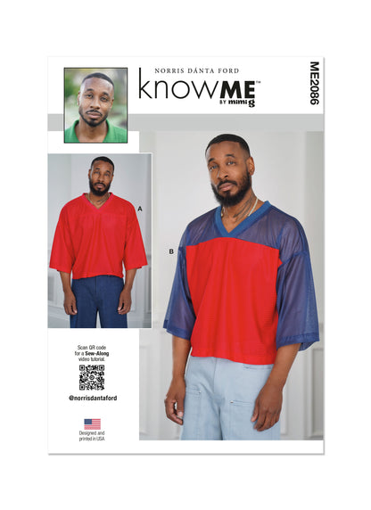 McCall's ME2086 sewing pattern envelope showing the oversized cropped jersey top