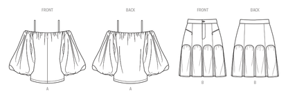 McCall's ME2093 sewing pattern envelope showing the oversized bishop sleeve top