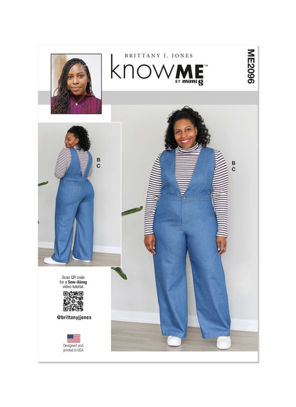 McCall's ME2096 sewing pattern envelope showing the sleeveless straight leg jumpsuit