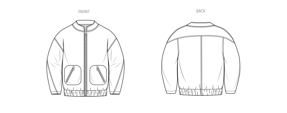 McCall's ME2100 sewing pattern envelope showing the oversized bomber jacket