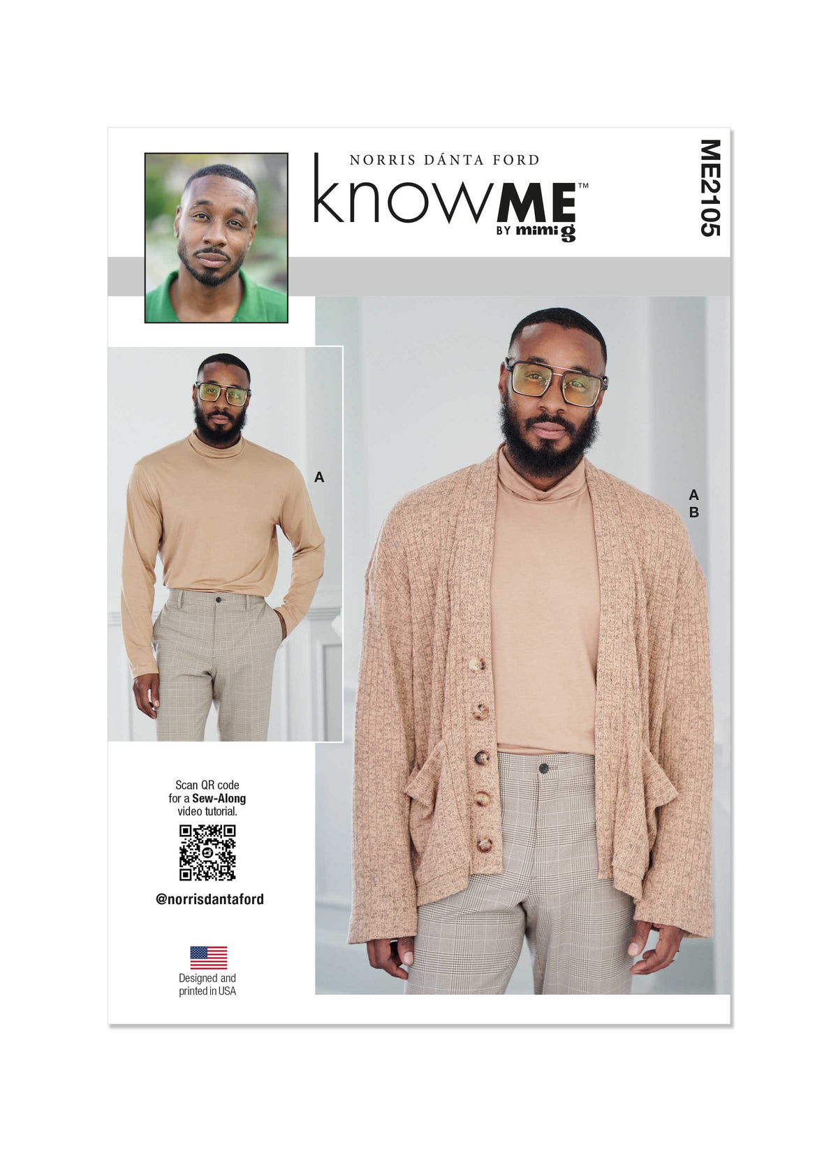 McCall's ME2105 sewing pattern envelope showing the turtleneck top