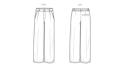 McCall's ME2106 sewing pattern envelope showing the floor length trousers