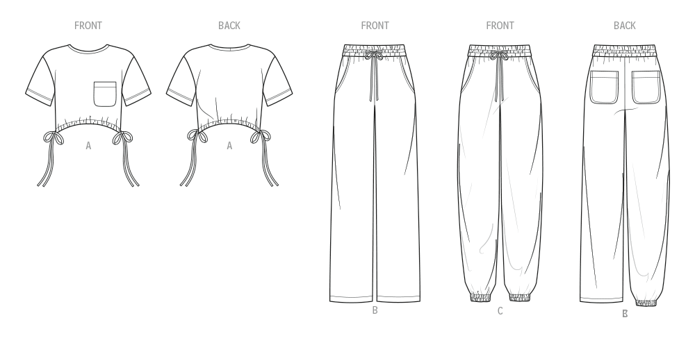 McCall's ME2110 sewing pattern envelope showing women's plus size loose fit t-shirt top designs