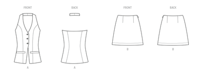 McCall's ME2114 sewing pattern envelope showing women's halter vest top designs