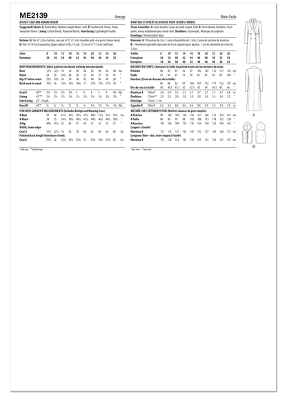 McCall's ME2139 sewing pattern envelope showing women's double-breasted lined coat designs