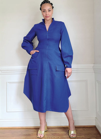 McCall's ME2140 sewing pattern envelope showing the corset style shirtdress