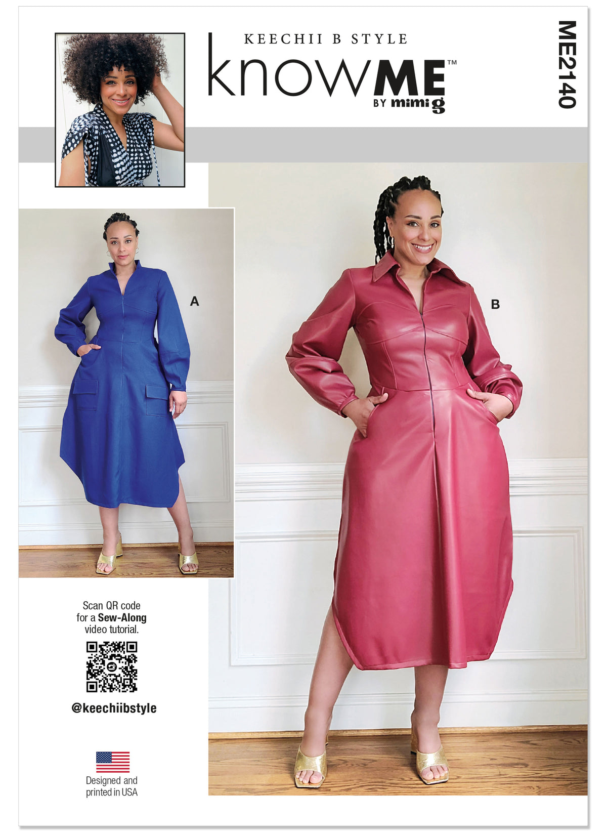 McCall's ME2140 sewing pattern envelope showing the corset style shirtdress
