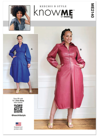 McCall's ME2140 sewing pattern envelope showing the corset style shirtdress