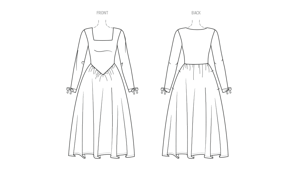 McCall's ME2145 sewing pattern envelope showing the pop-over midi dress