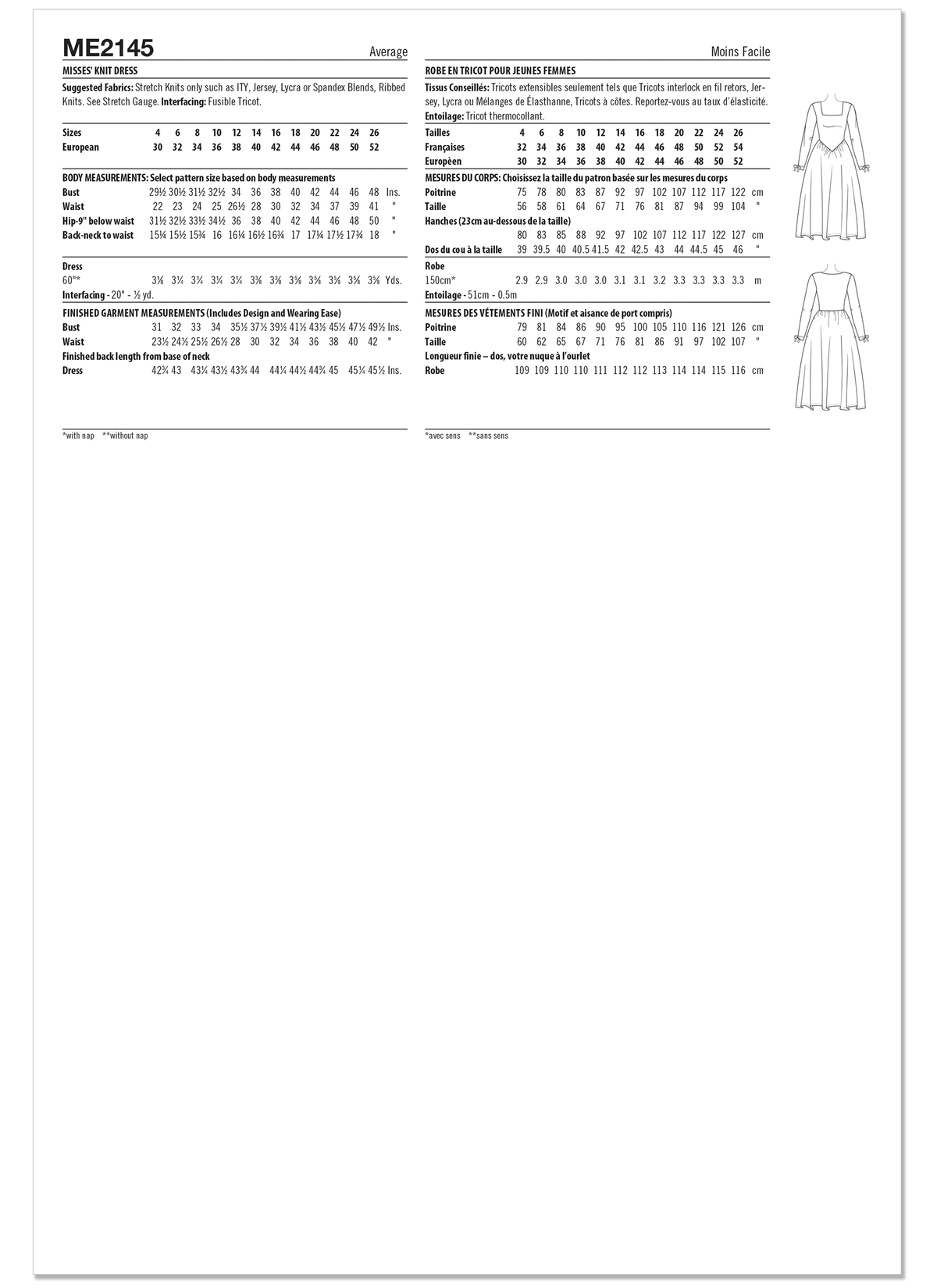 McCall's ME2145 sewing pattern envelope showing the pop-over midi dress
