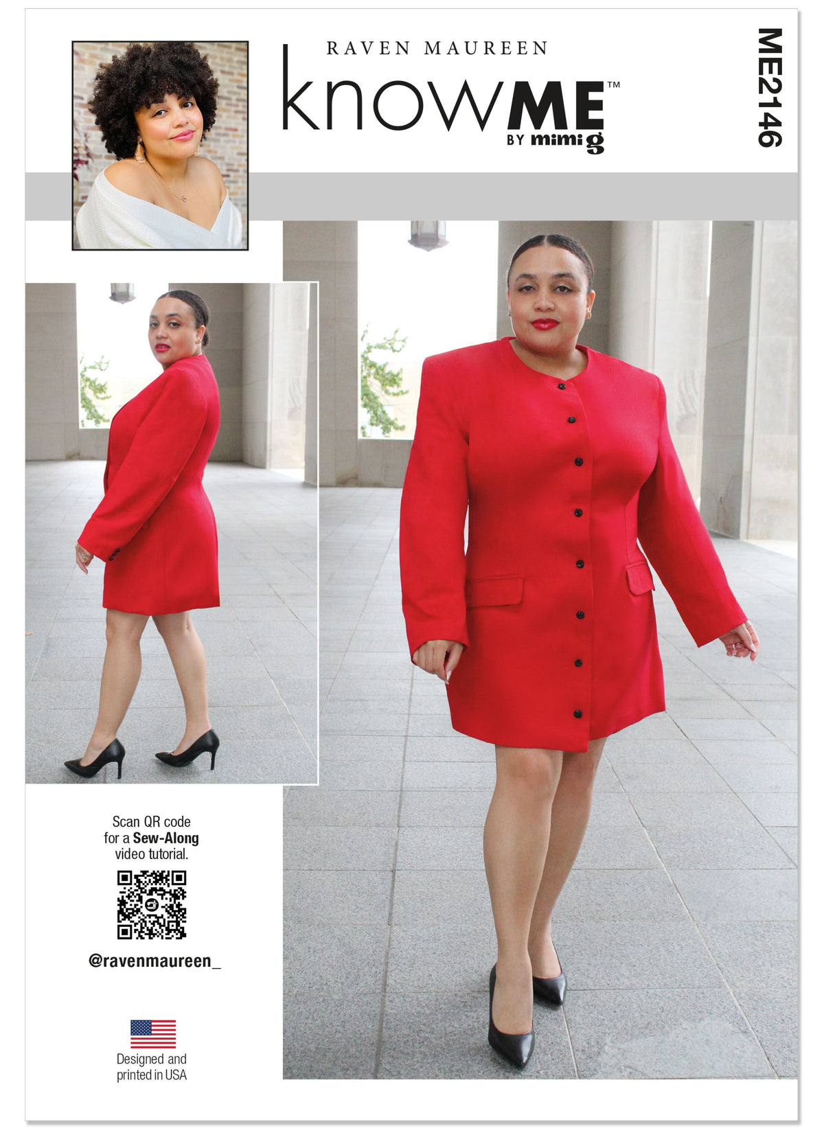 McCall's ME2146 sewing pattern envelope showing the structured blazer dress