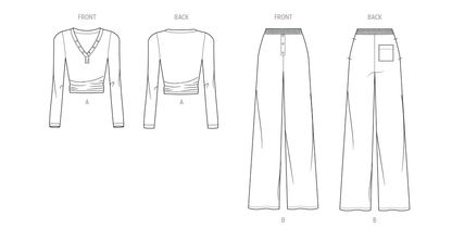 McCall's ME2148 sewing pattern envelope showing the henley v-neck top